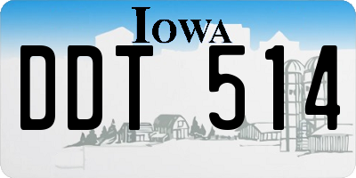 IA license plate DDT514
