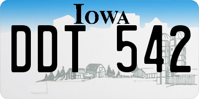 IA license plate DDT542