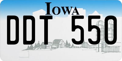 IA license plate DDT550
