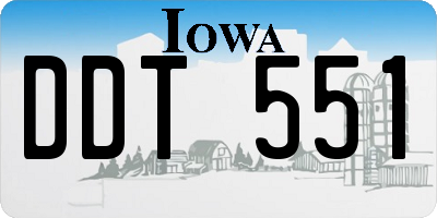 IA license plate DDT551