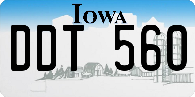 IA license plate DDT560