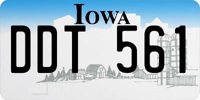 IA license plate DDT561