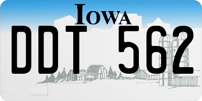 IA license plate DDT562