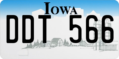 IA license plate DDT566