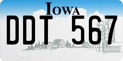 IA license plate DDT567