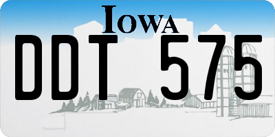 IA license plate DDT575