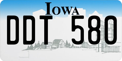 IA license plate DDT580