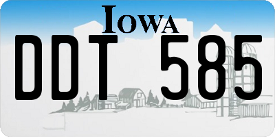 IA license plate DDT585