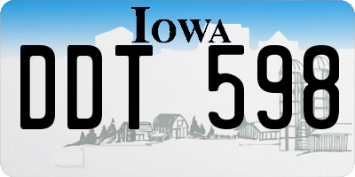 IA license plate DDT598