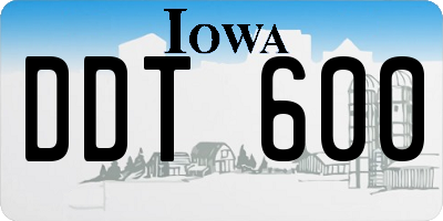 IA license plate DDT600