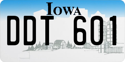 IA license plate DDT601