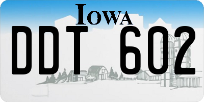 IA license plate DDT602