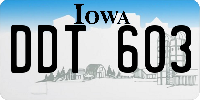 IA license plate DDT603