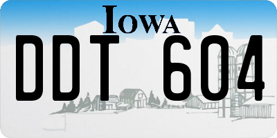 IA license plate DDT604