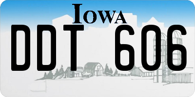 IA license plate DDT606