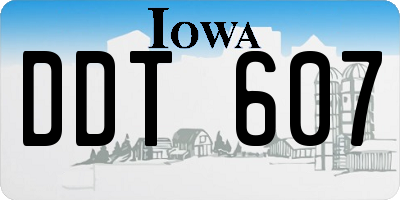 IA license plate DDT607