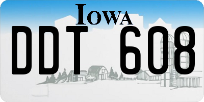 IA license plate DDT608