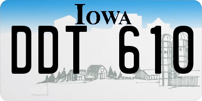 IA license plate DDT610