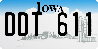 IA license plate DDT611