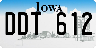 IA license plate DDT612