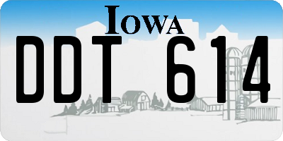 IA license plate DDT614