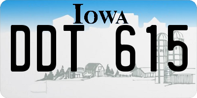 IA license plate DDT615