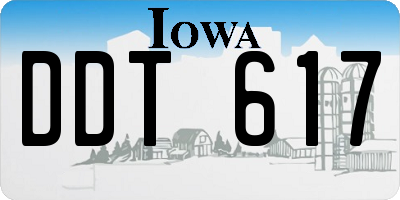 IA license plate DDT617