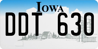 IA license plate DDT630