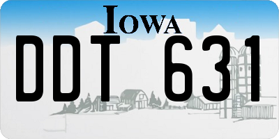 IA license plate DDT631