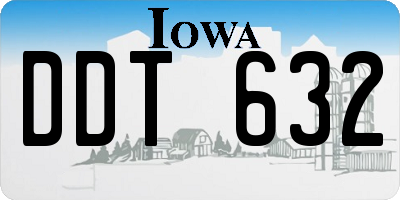 IA license plate DDT632