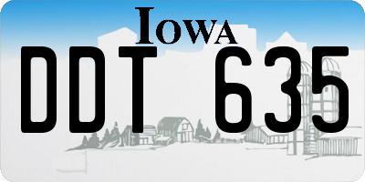 IA license plate DDT635