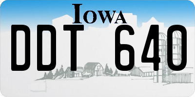 IA license plate DDT640