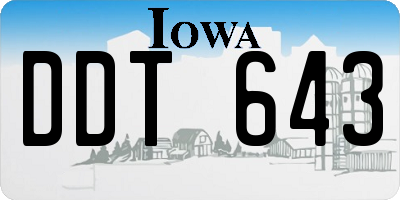 IA license plate DDT643