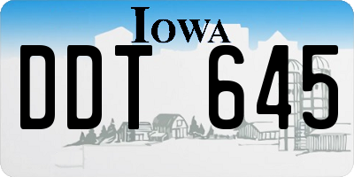 IA license plate DDT645