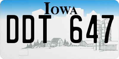 IA license plate DDT647