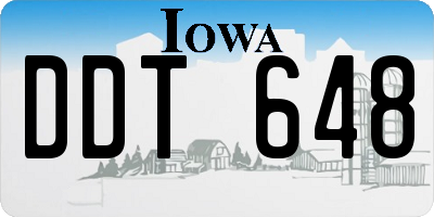 IA license plate DDT648
