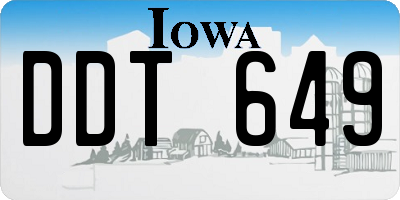 IA license plate DDT649