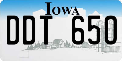 IA license plate DDT650