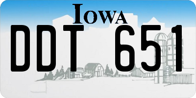 IA license plate DDT651