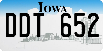IA license plate DDT652