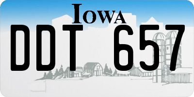 IA license plate DDT657