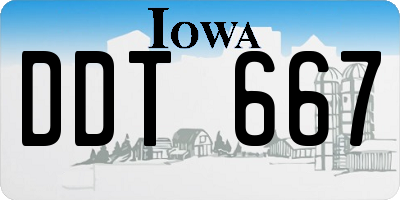 IA license plate DDT667