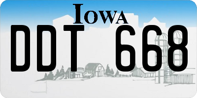 IA license plate DDT668