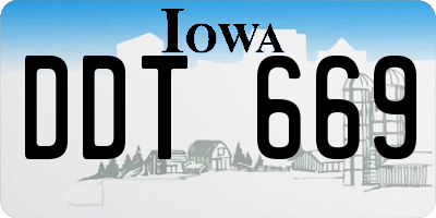 IA license plate DDT669