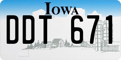 IA license plate DDT671