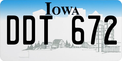 IA license plate DDT672