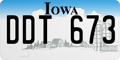 IA license plate DDT673