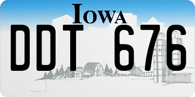 IA license plate DDT676