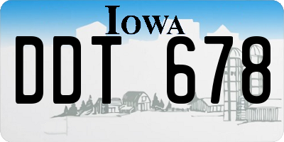 IA license plate DDT678