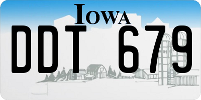 IA license plate DDT679